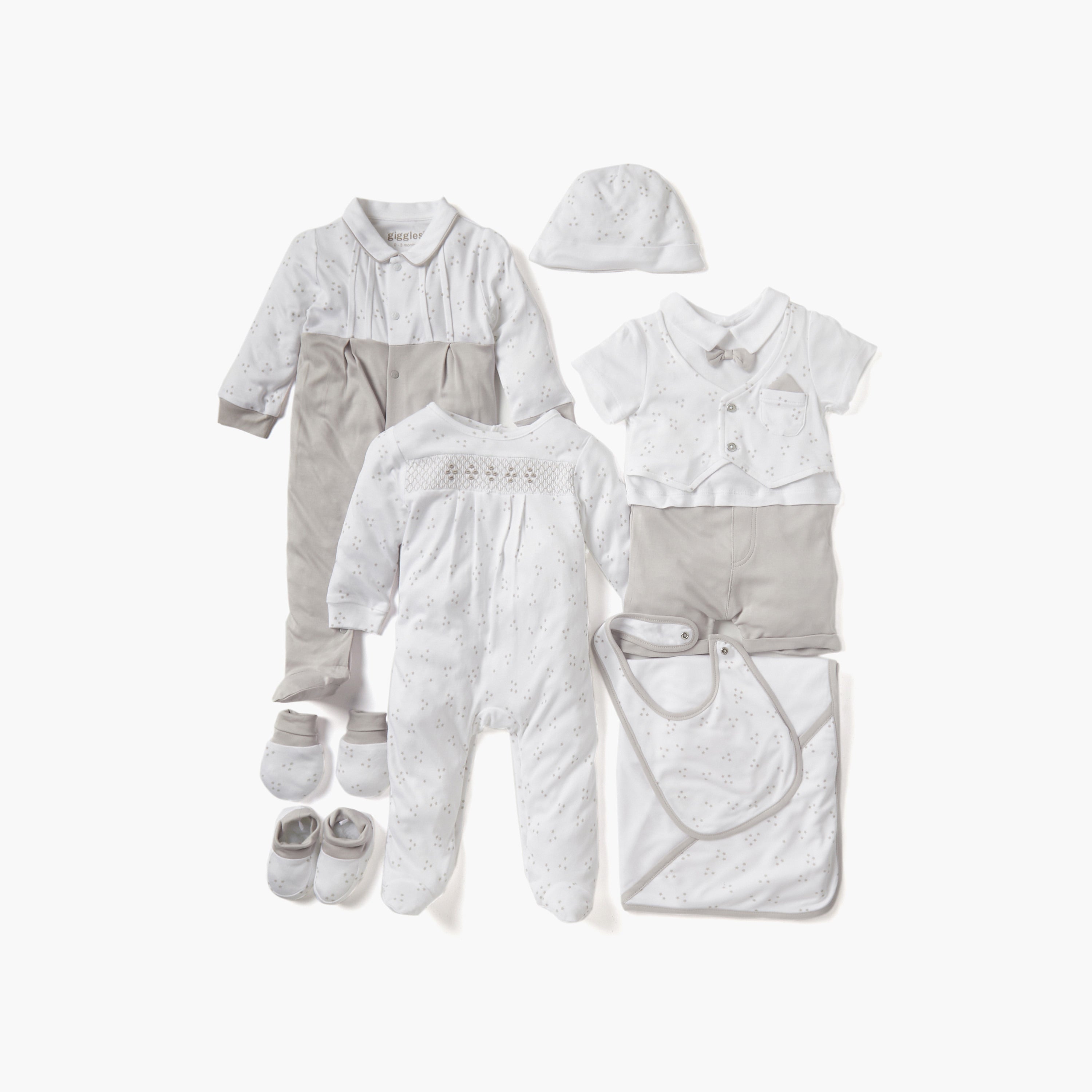 Giggles Star Print Closed Feet Sleepsuit with Long Sleeves