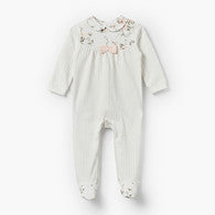 Giggles Cotton Peter Pan Collar Long Sleeves Sleepsuit with Floral Print-undefined-image-1