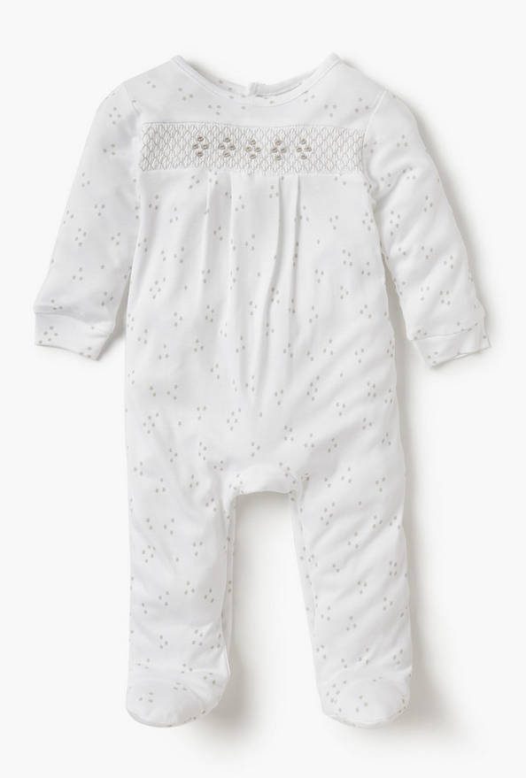 Giggles Star Print Closed Feet Sleepsuit with Long Sleeves