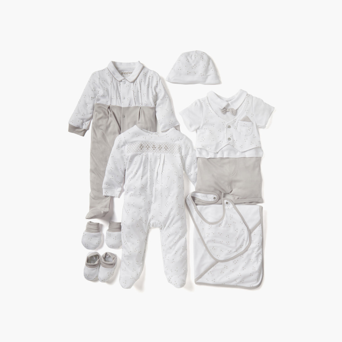 Giggles Star Print Closed Feet Sleepsuit with Long Sleeves