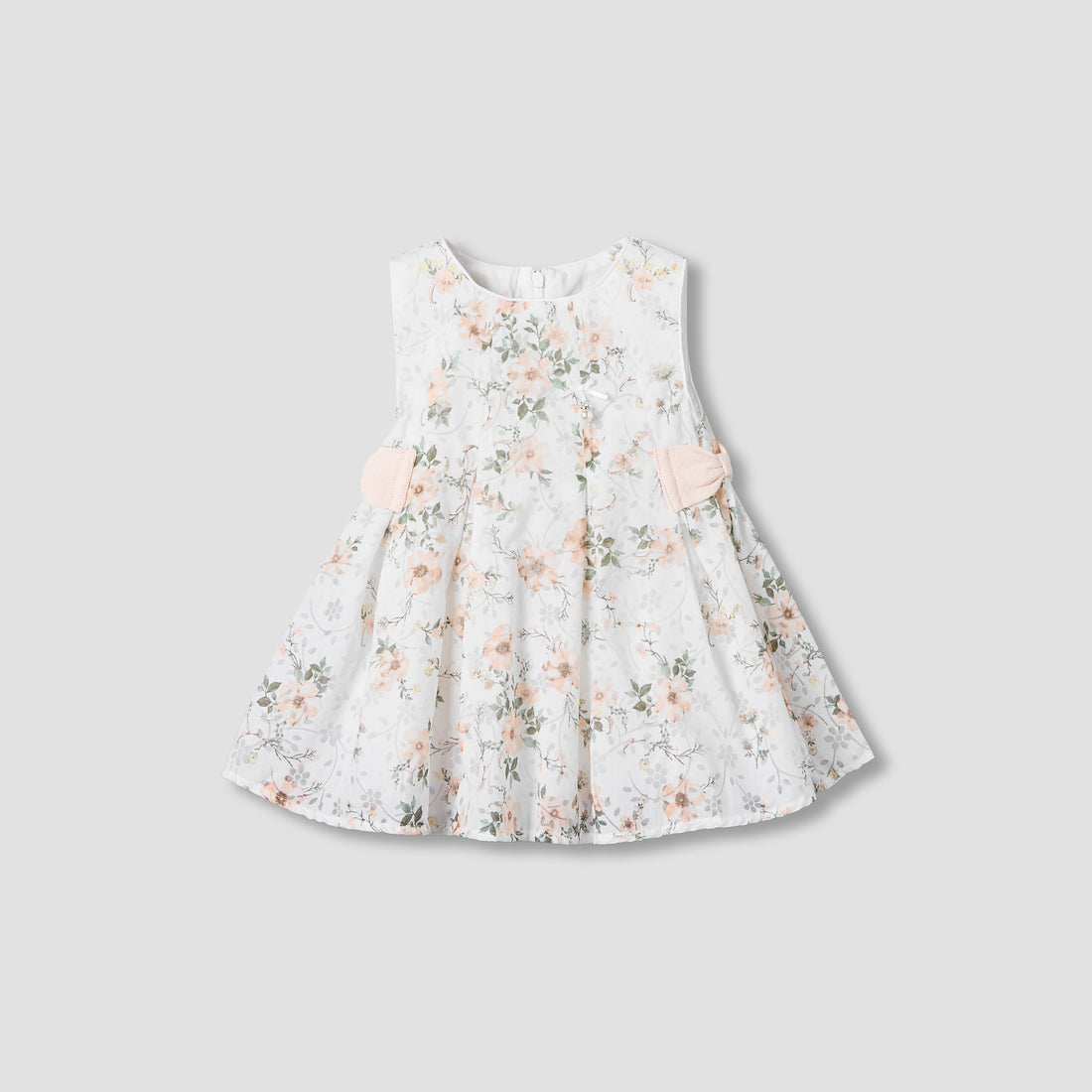 Giggles Round Neck Sleeveless A-line Dress with Floral Print