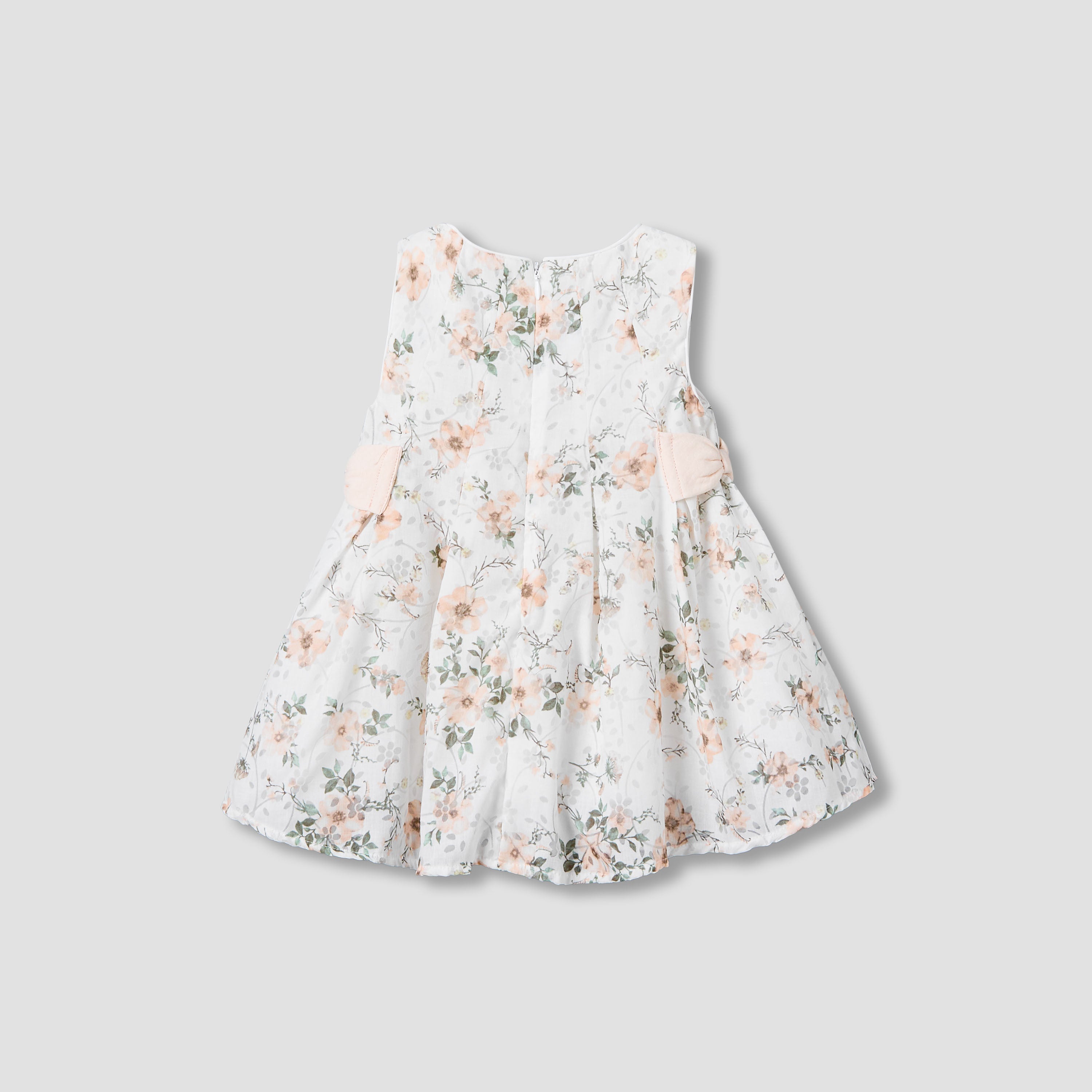 Giggles Round Neck Sleeveless A-line Dress with Floral Print