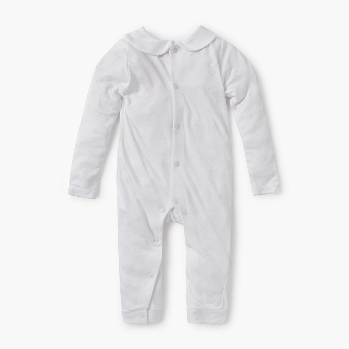 Giggles Heart Print Sleepsuit with Long Sleeves and Button Closure