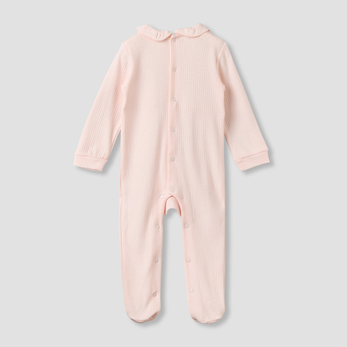 Giggles Cotton Round Neck Long Sleeves Sleepsuit with Snap Button Closure
