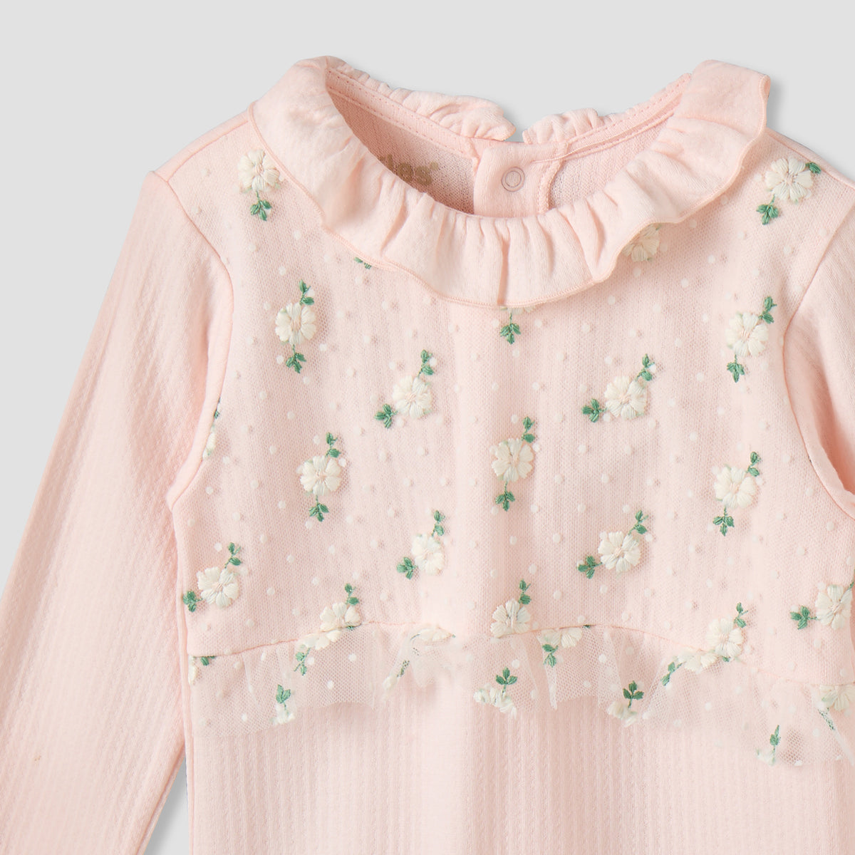 Giggles Cotton Round Neck Long Sleeves Sleepsuit with Snap Button Closure