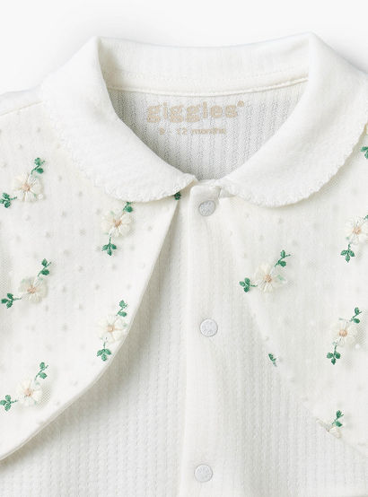Giggles Cotton Collared Long Sleeves Sleepsuit with Floral Embroidery-baby-girls-clothing-nightwear-sleepsuits-image-4