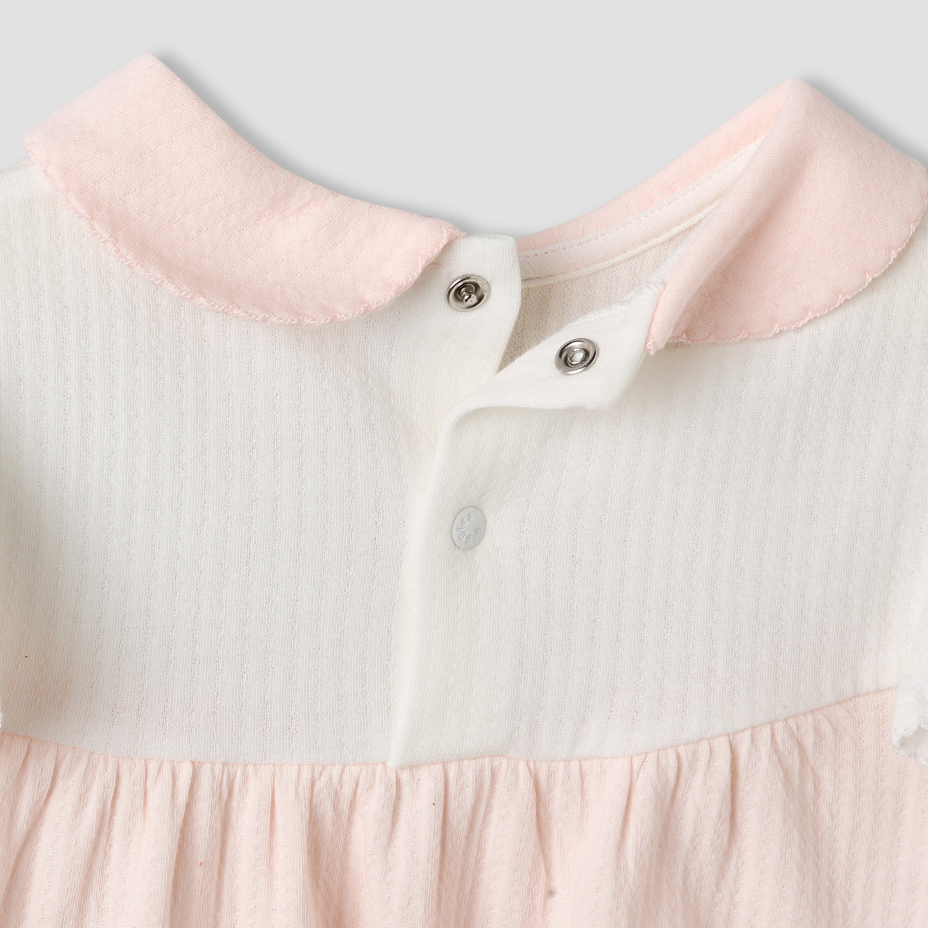 Peter Pan Collar Sleeveless Knee Length Dress with Embroidery