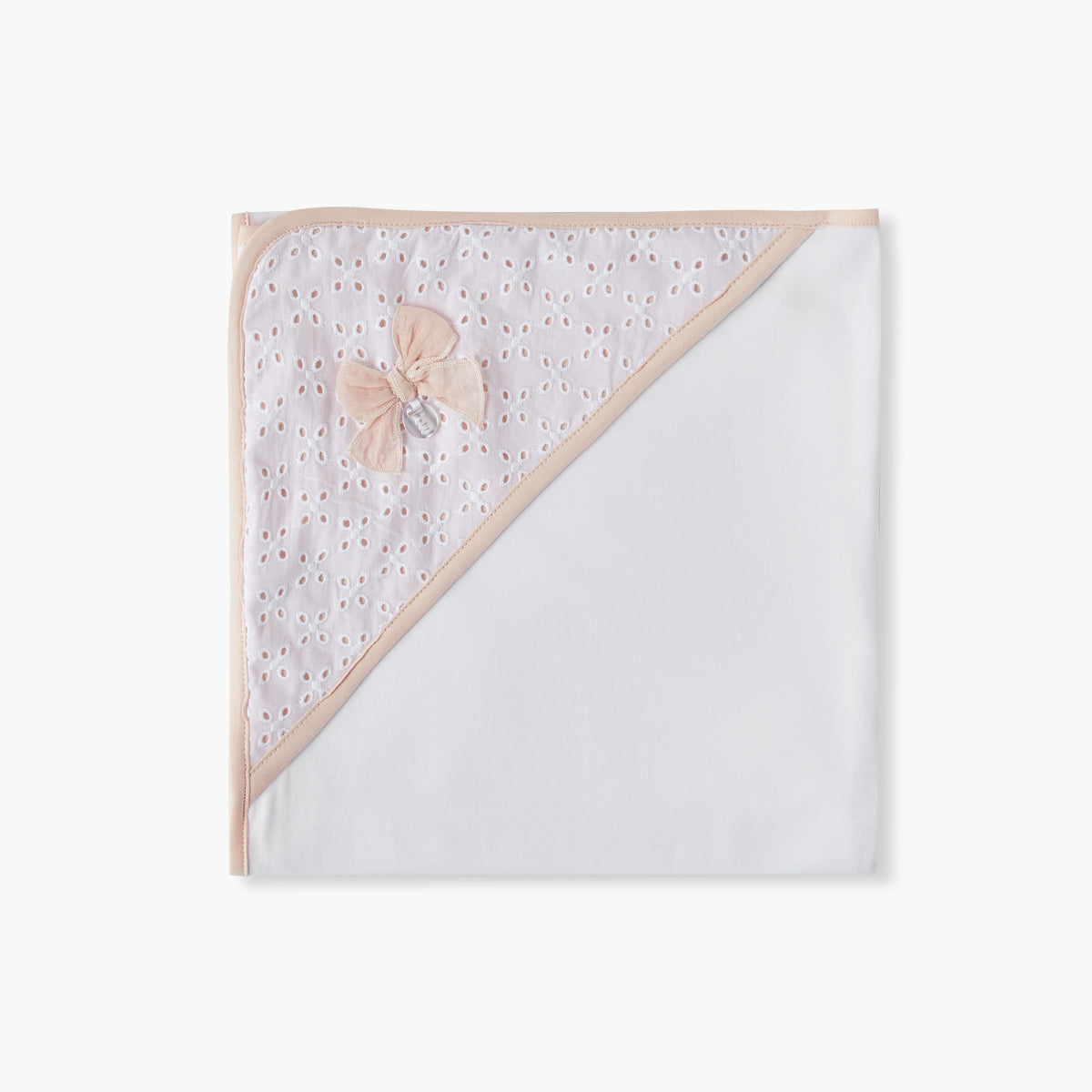 Giggles Panelled Receiving Blanket with Bow Accent - 70x70 cm