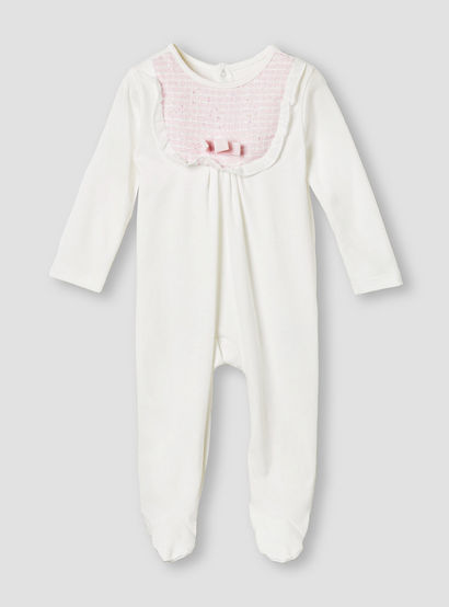 Giggles Bow Accent Closed Feet Sleepsuit with Long Sleeves-baby-girls-clothing-nightwear-sleepsuits-image-2