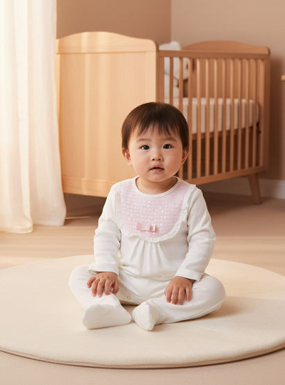 Giggles Bow Accent Closed Feet Sleepsuit with Long Sleeves-baby-girls-clothing-nightwear-sleepsuits-image-8