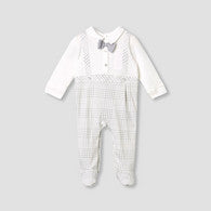 Giggles Panelled Collared Closed Feet Sleepsuit with Long Sleeves-undefined-image-1