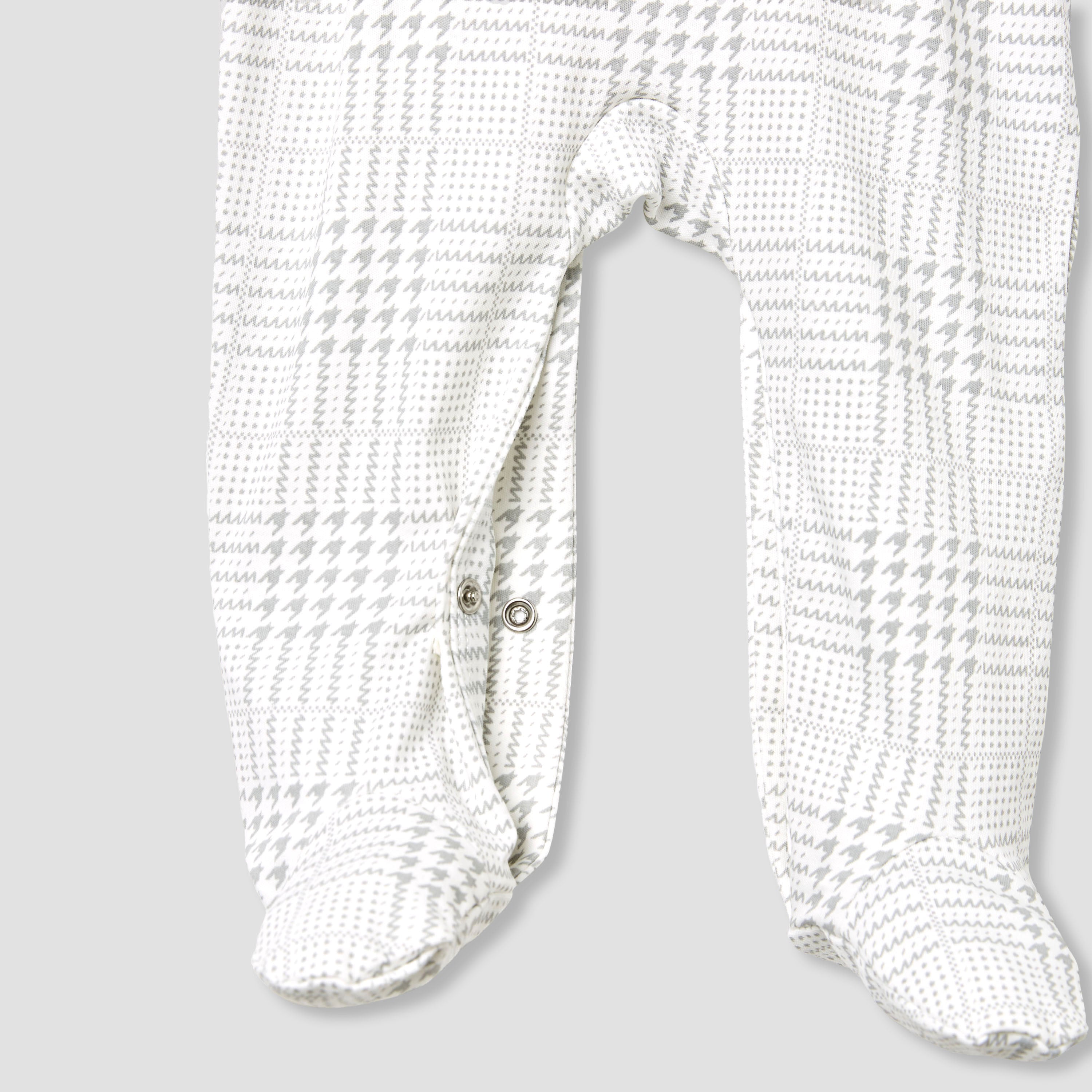 Giggles Panelled Collared Closed Feet Sleepsuit with Long Sleeves - image 8