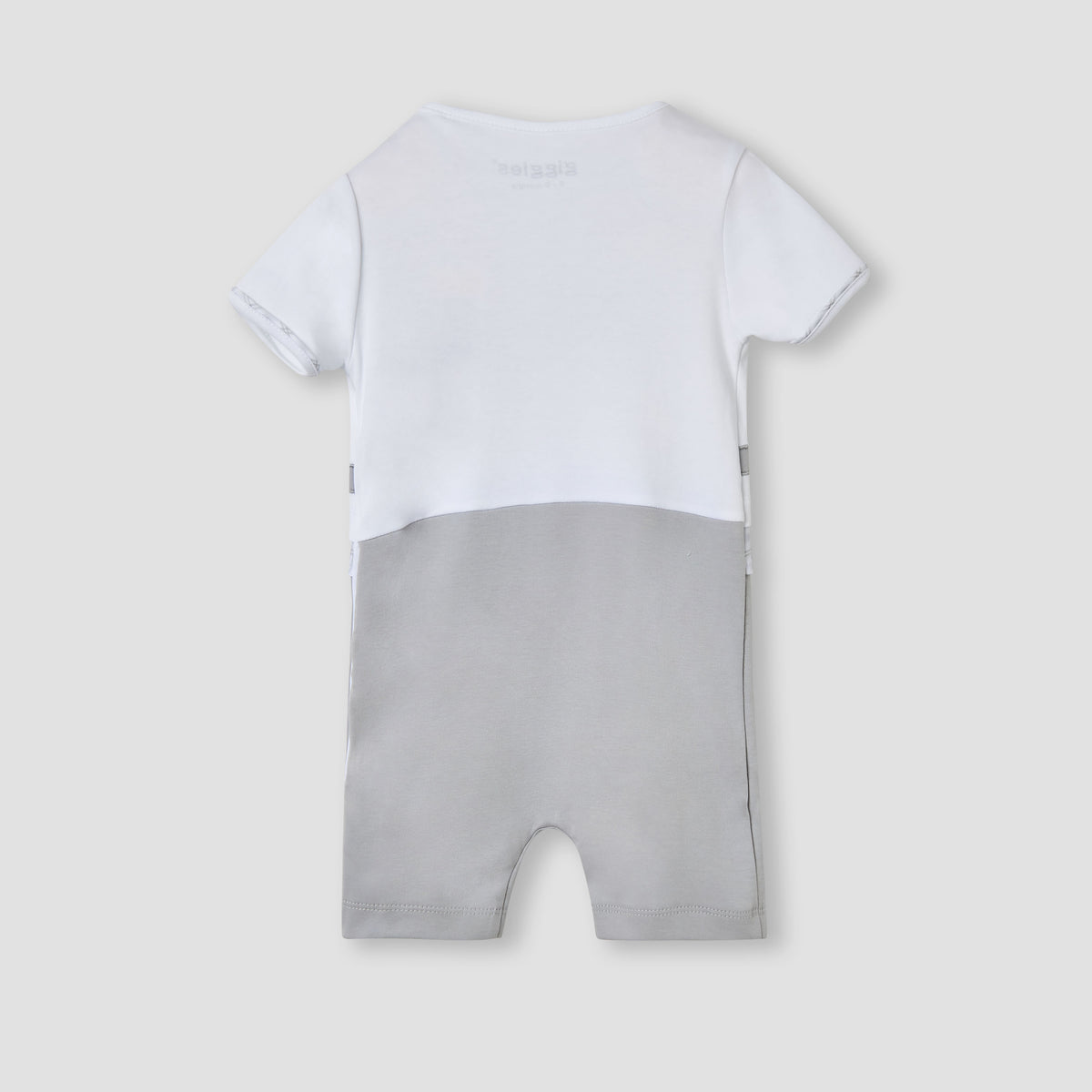 Giggles Bear Applique Romper with Short Sleeves