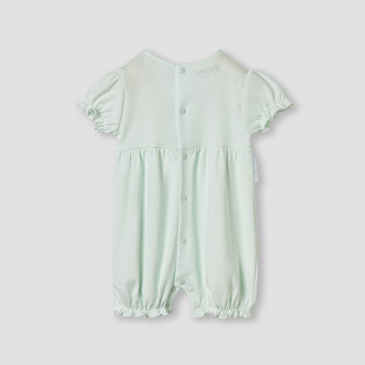 Giggles Floral Lace Romper with Puff Sleeves
