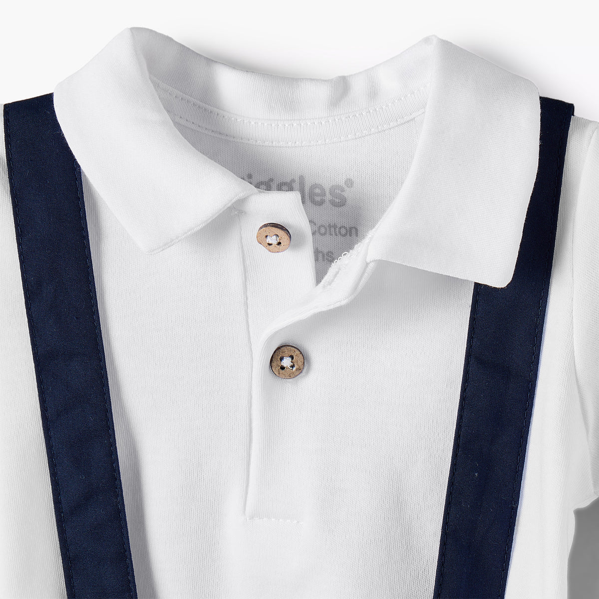 Giggles Collared Neck Short Sleeve T-shirt and Dungaree Set with Pockets
