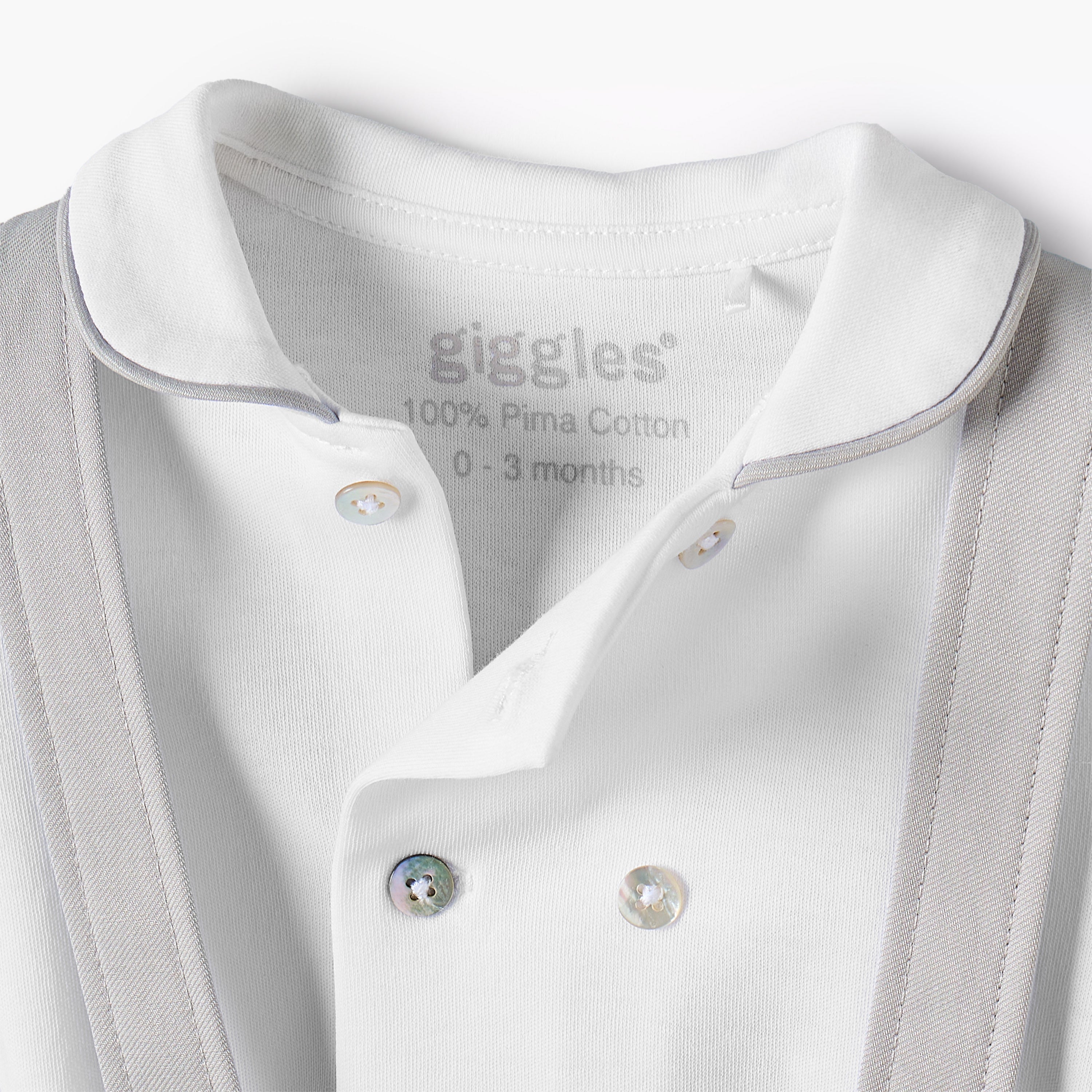Giggles Peter Pan Collar Short Sleeves T-shirt and Dungaree Set with Button Detail