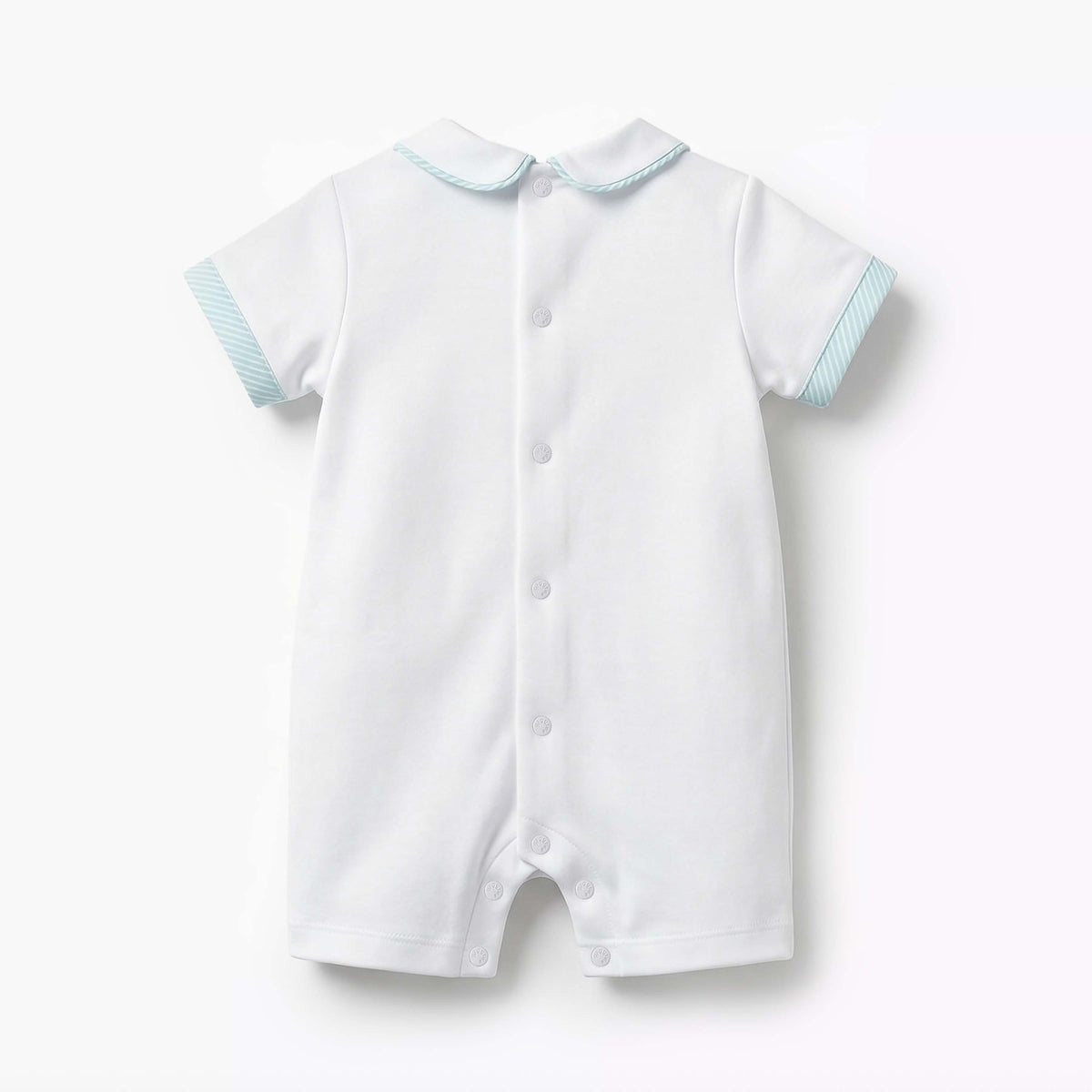 Giggles Peter Pan Collar Short Sleeves Romper with Stripes