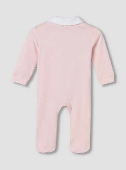 Giggles Supima Cotton Peter Pan Collar Long Sleeves Sleepsuit with Bunny Embroidery-baby-girls-clothing-nightwear-sleepsuits-image-2