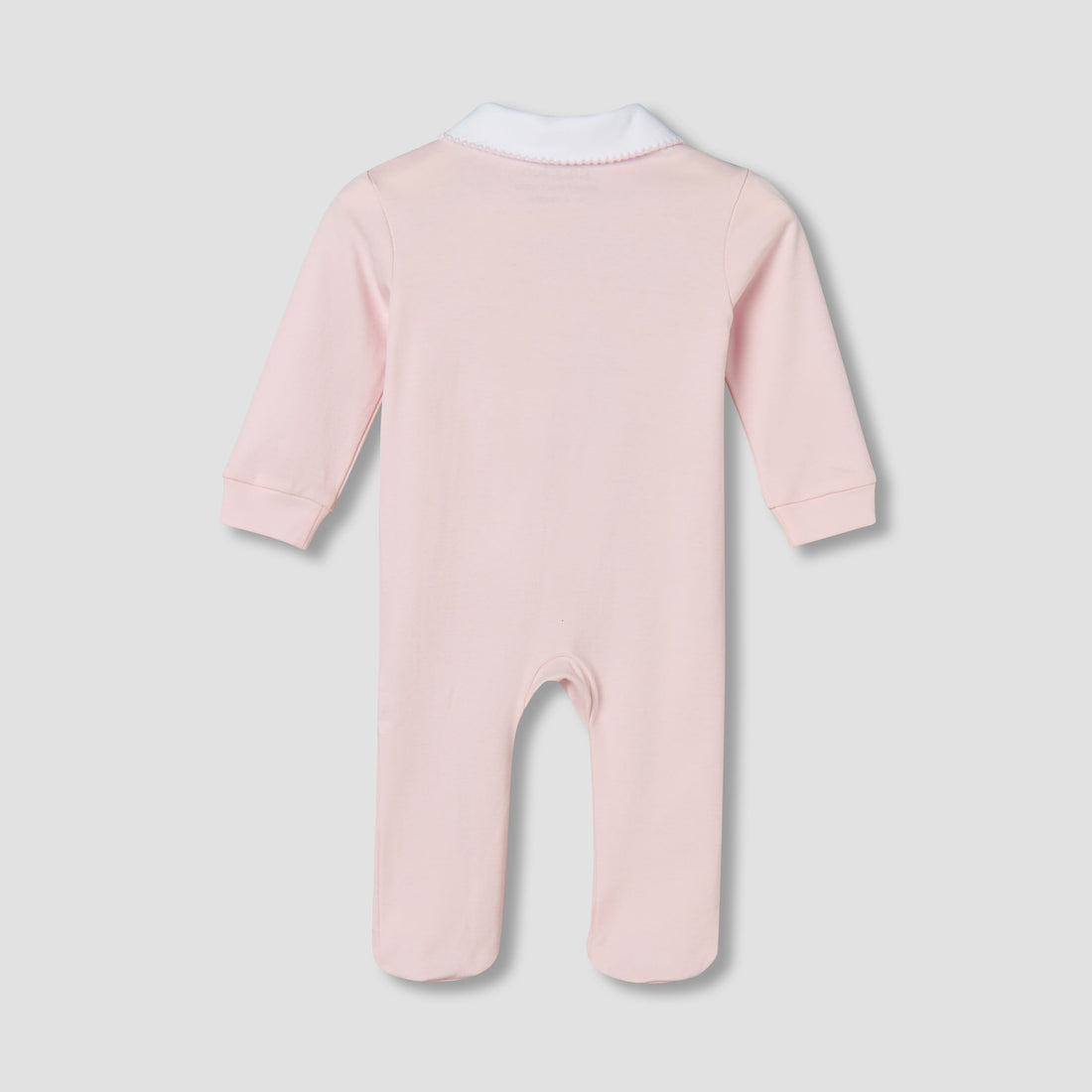 Giggles Supima Cotton Peter Pan Collar Long Sleeves Sleepsuit with Bunny Embroidery