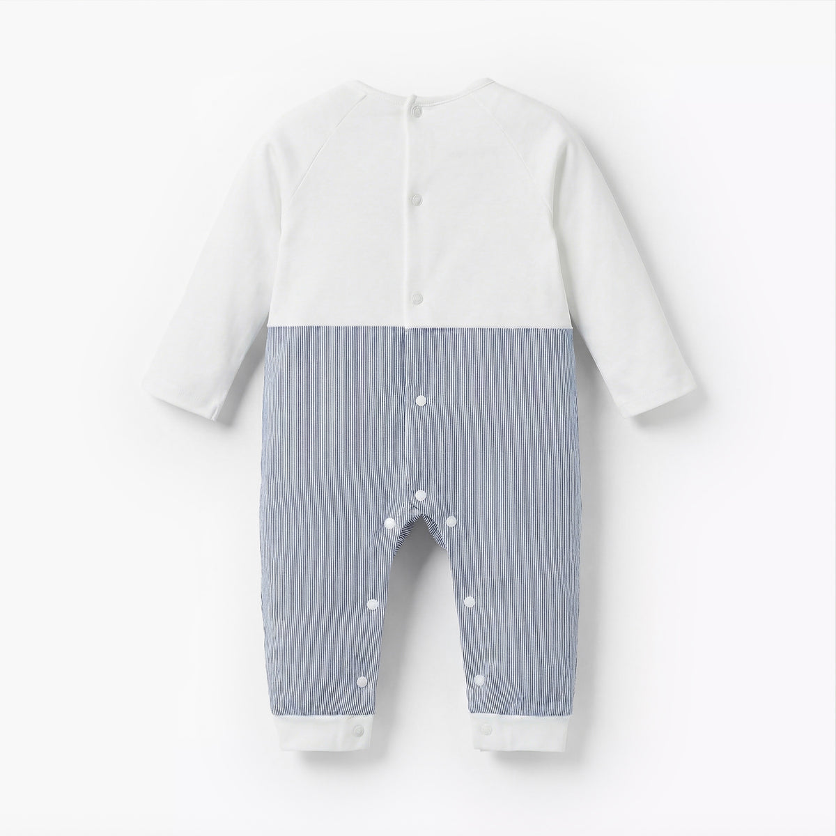 Giggles Cotton Round Neck Long Sleeves Sleepsuit with Car Embroidery