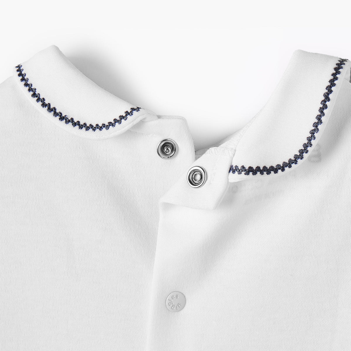 Giggles Cotton Collared Long Sleeves Sleepsuit with Pinstripe Print