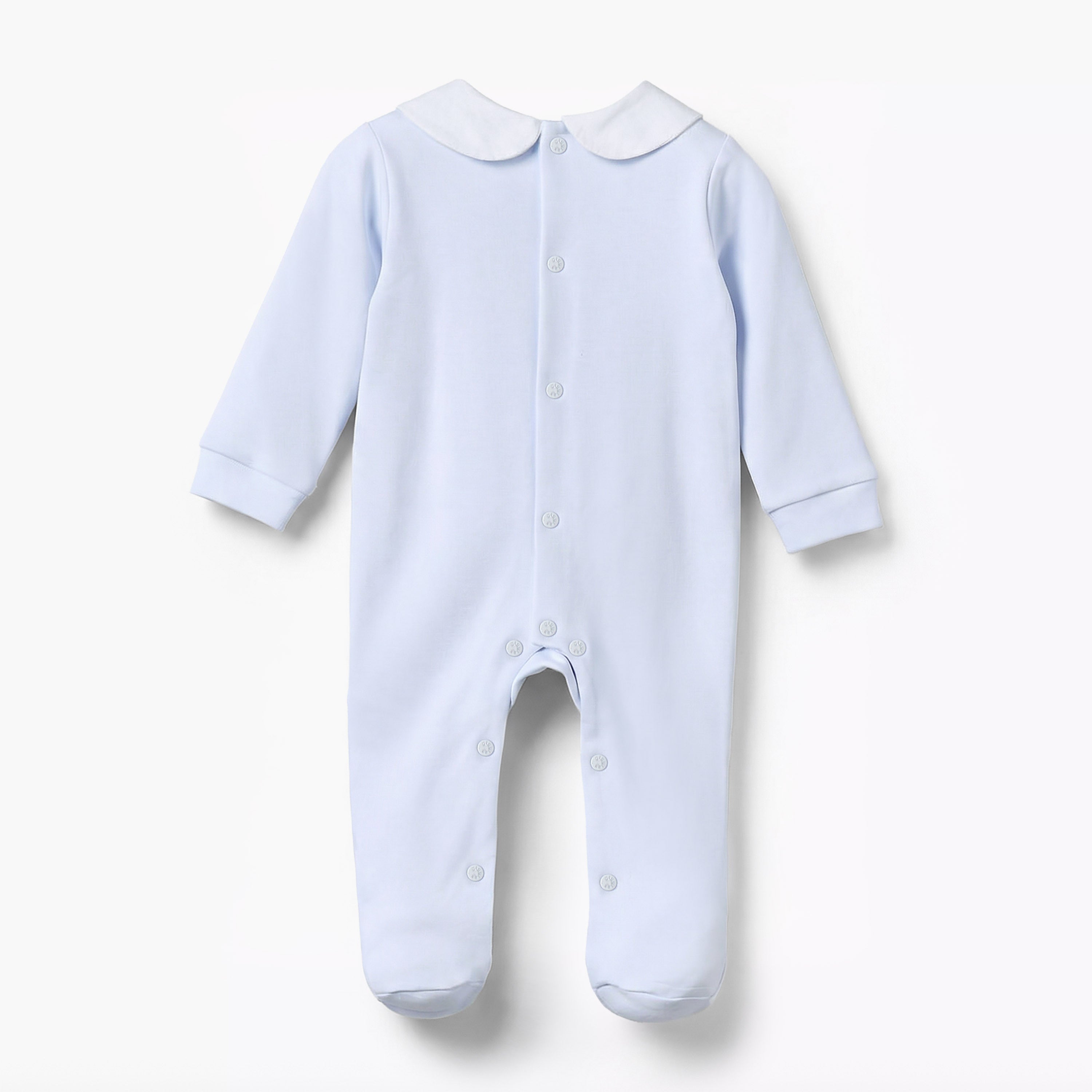 Giggles Peter Pan Collar Long Sleeves Sleepsuit with Button Closure