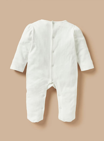 Giggles Lace Detail Closed Foot Sleepsuit with Long Sleeves and Snap Button Closure-baby-girls-clothing-nightwear-sleepsuits-image-2