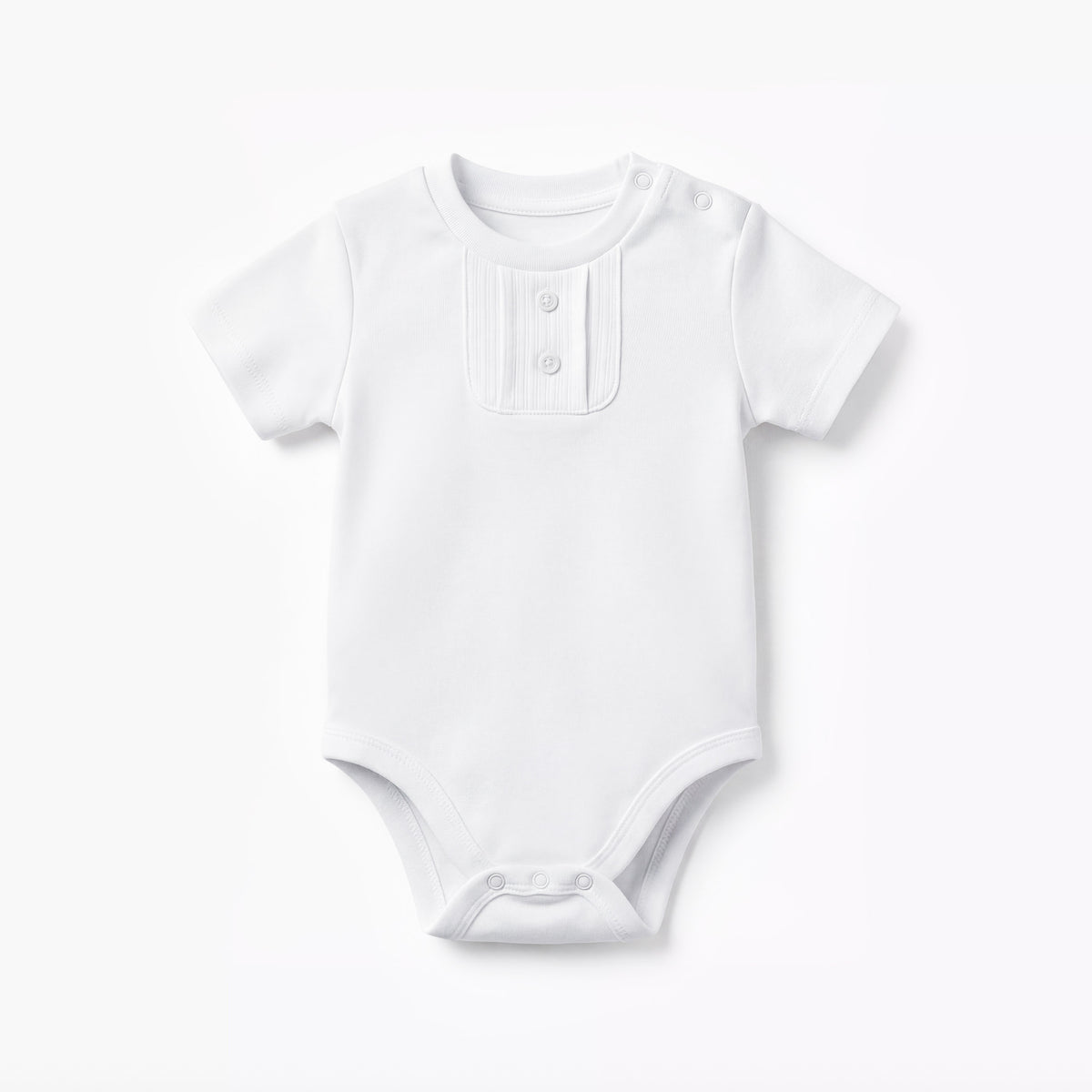 Pack of 2 Giggles Round Neck Short Sleeve Bodysuit with Snap Button Closure