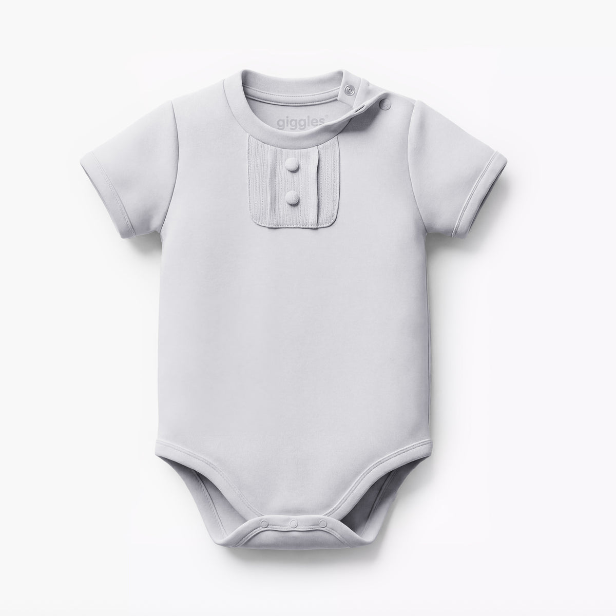 Pack of 2 Giggles Round Neck Short Sleeve Bodysuit with Snap Button Closure