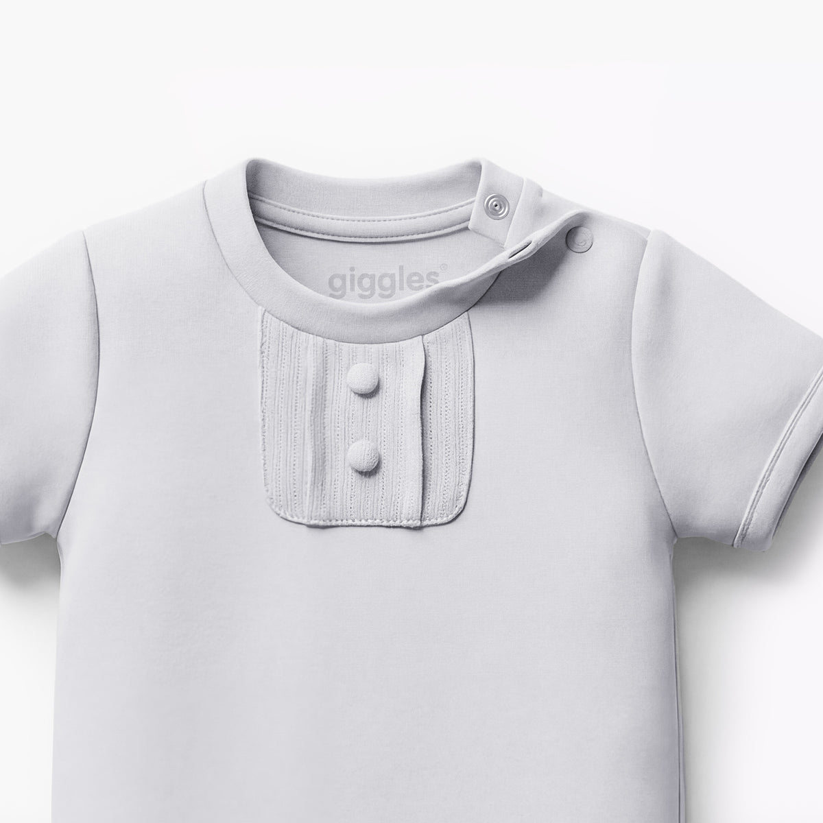 Pack of 2 Giggles Round Neck Short Sleeve Bodysuit with Snap Button Closure