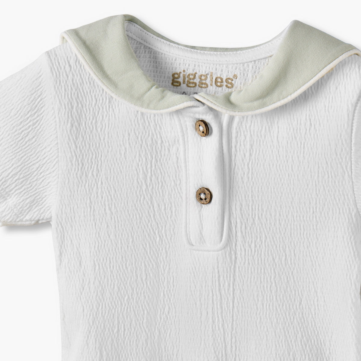 Pack of 2 Giggles Sailor Collar Short Sleeves Bodysuit with Textured Design