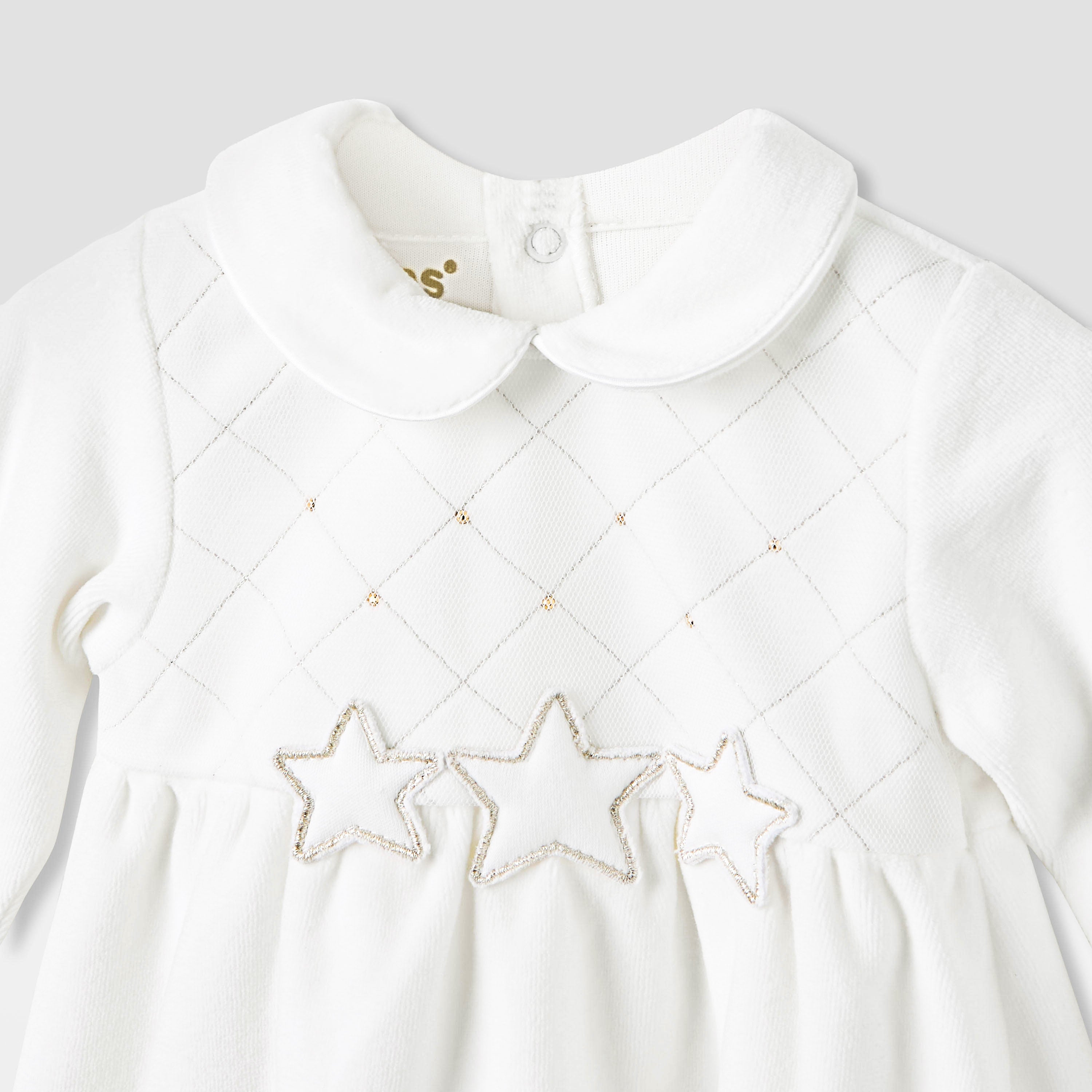 Giggles Girls Dress with Stockings - Long Sleeves - Peter Pan Collar