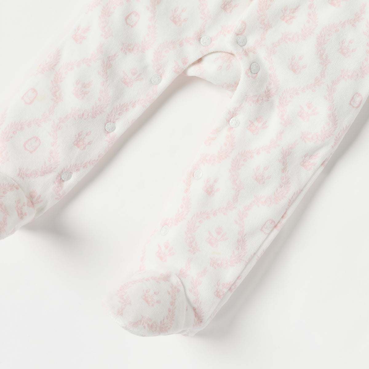 Giggles Floral Print Closed Feet Sleepsuit with Button Closure
