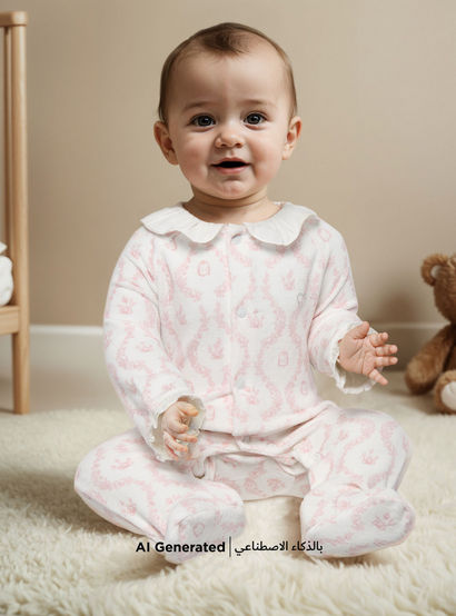 Giggles Floral Print Closed Feet Sleepsuit with Button Closure-baby-girls-clothing-nightwear-sleepsuits-image-5