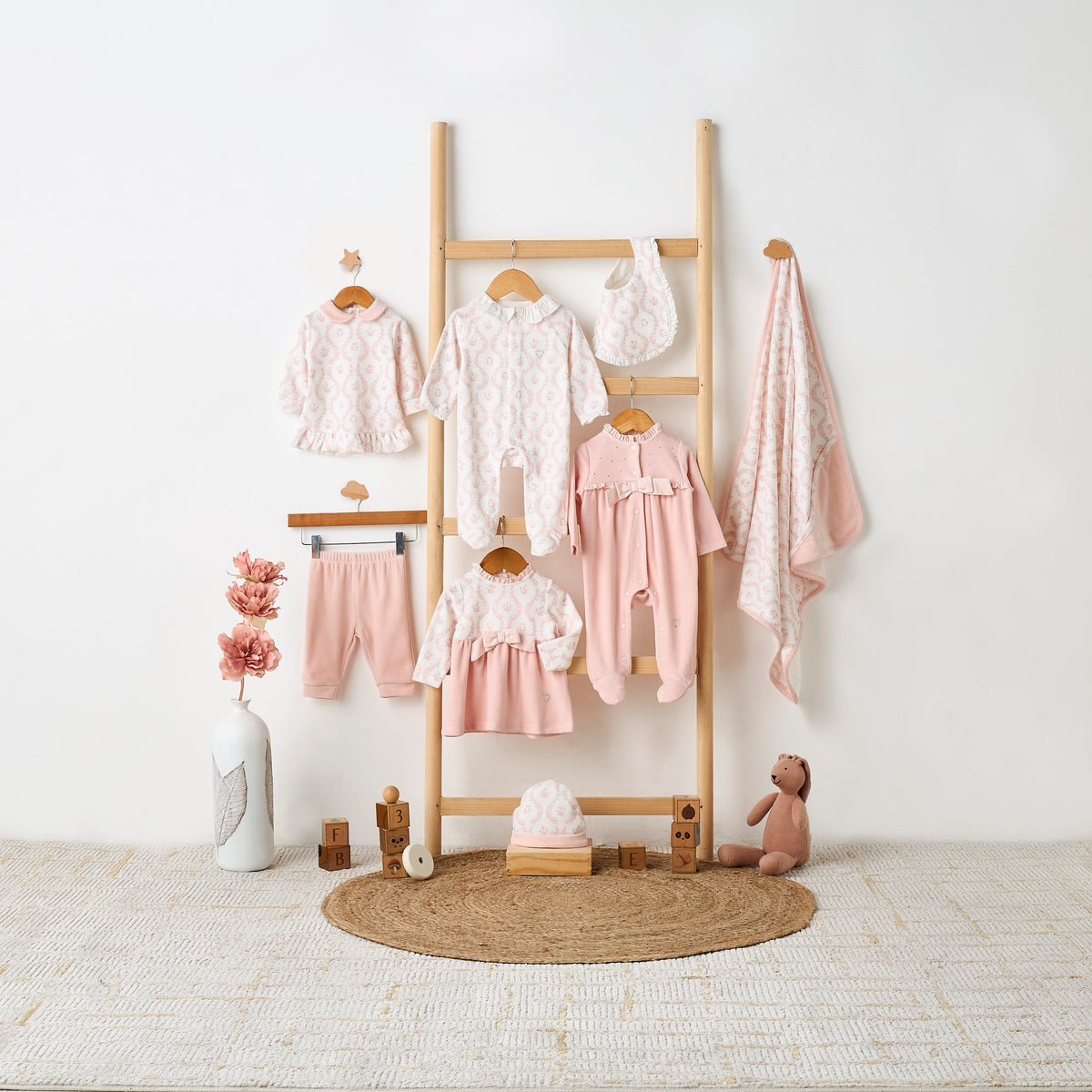 Giggles Floral Print Closed Feet Sleepsuit with Button Closure