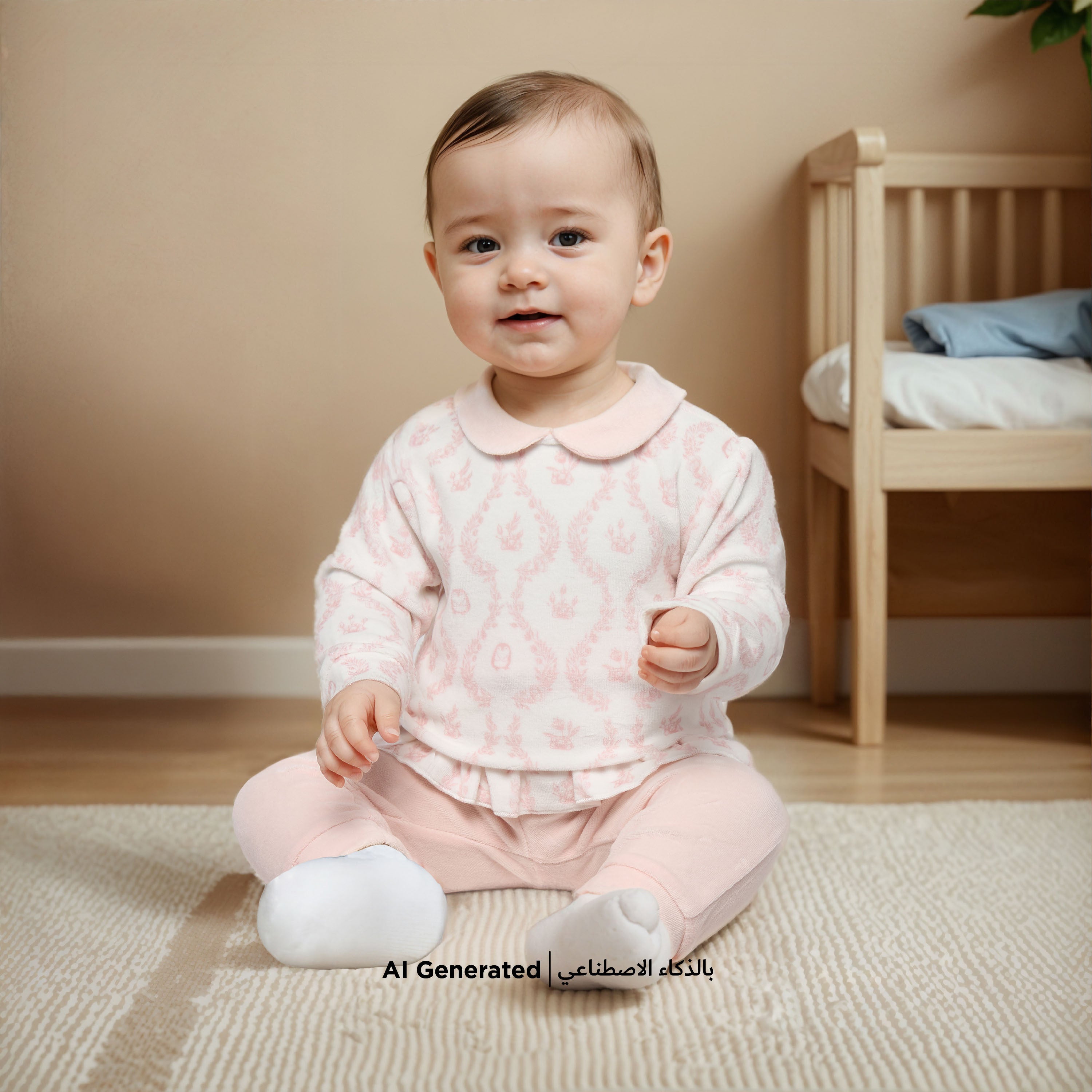 Giggles Floral Print Long Sleeves T-shirt and Pyjama Set