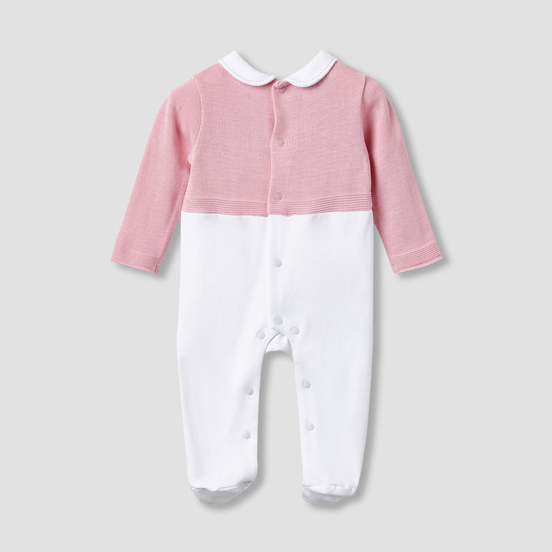 Giggles Collared Sleepsuit with Snap Button Closure - Long Sleeves