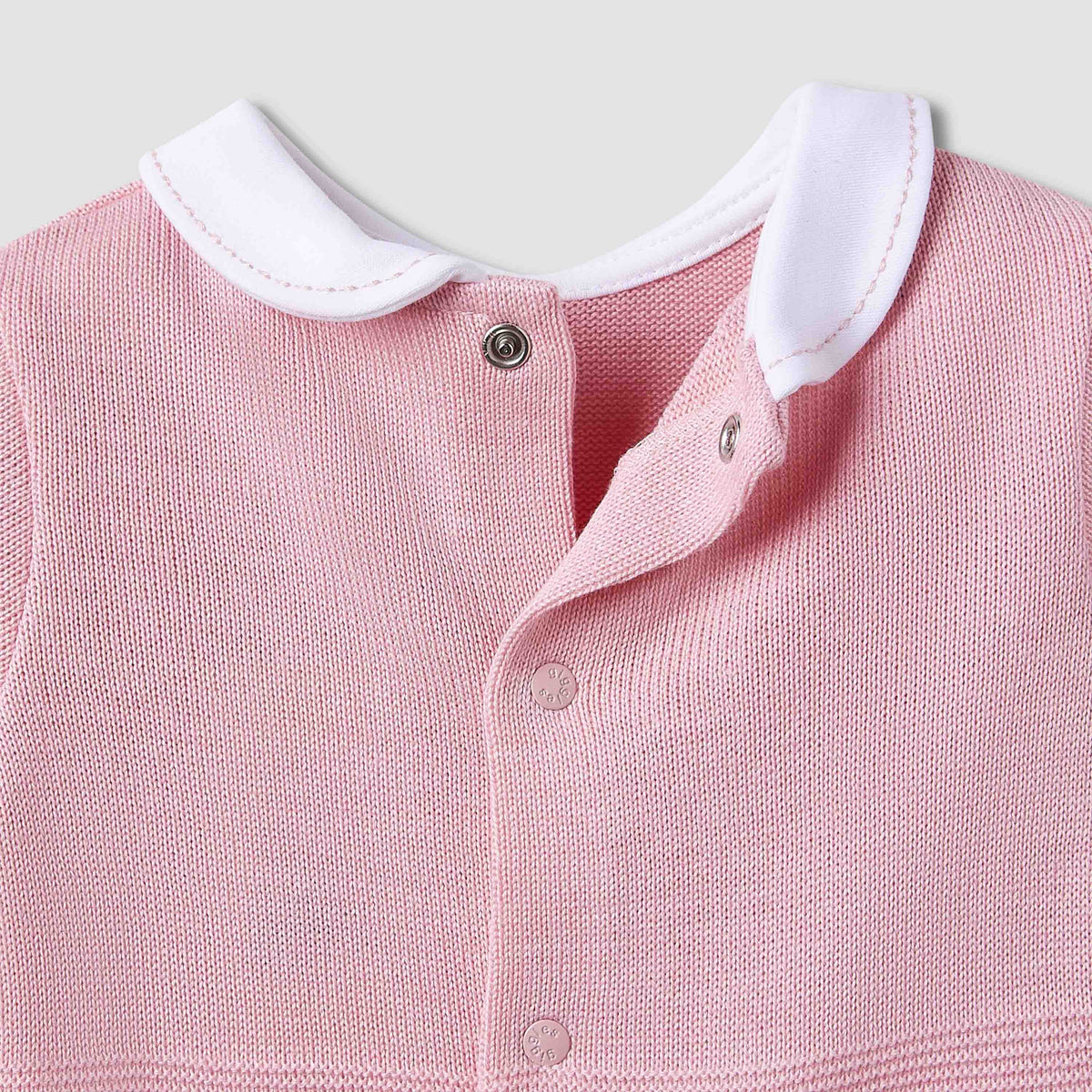 Giggles Collared Sleepsuit with Snap Button Closure - Long Sleeves