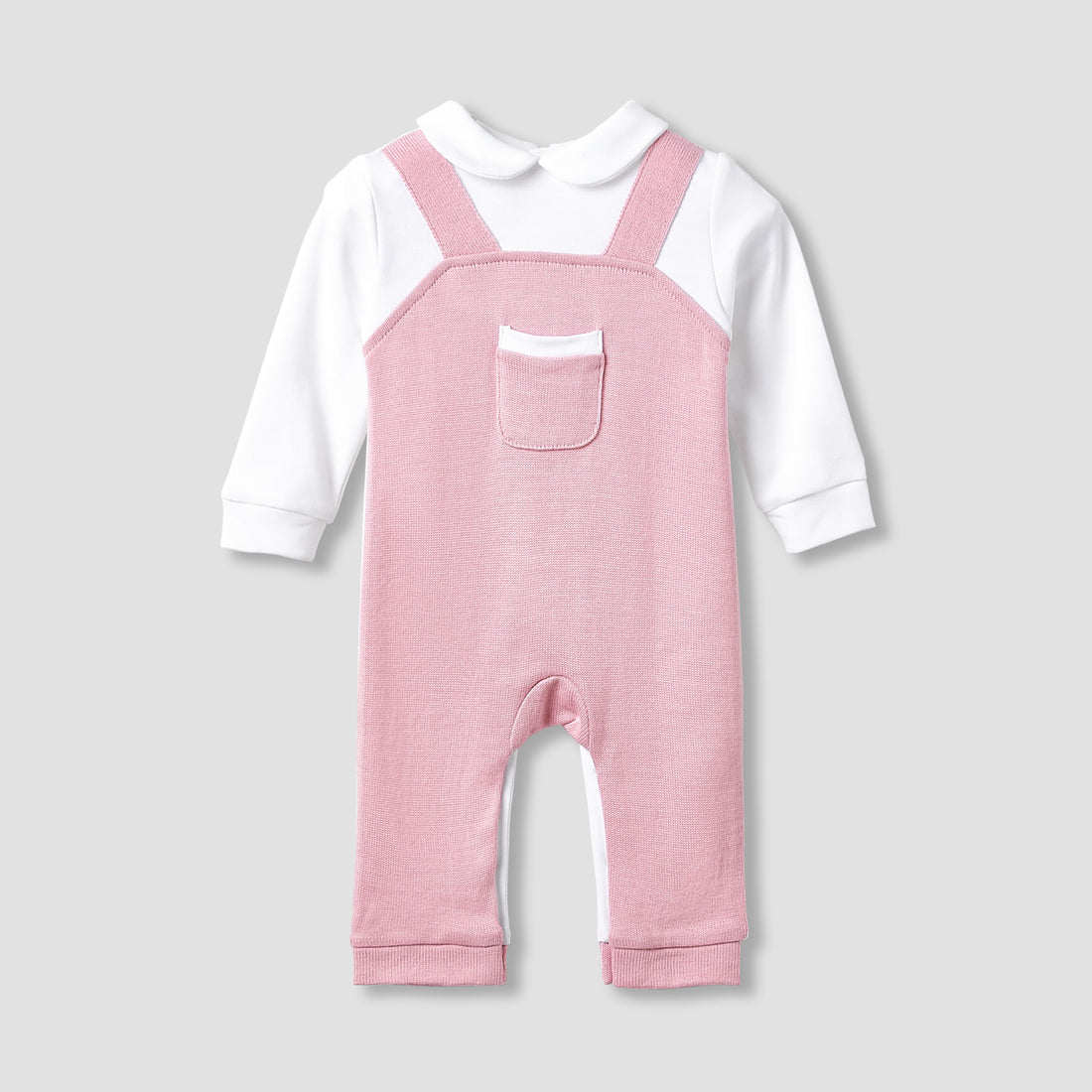 Giggles Peter Pan Collar Sleepsuit with Pocket Detail - Long Sleeves