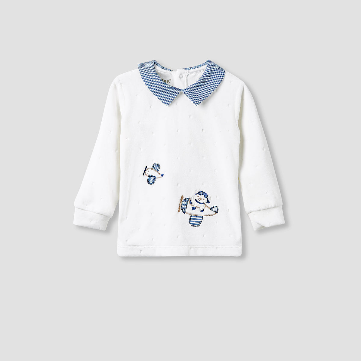 Giggles Pyjama Set with Embroidery - Long Sleeves - Collar