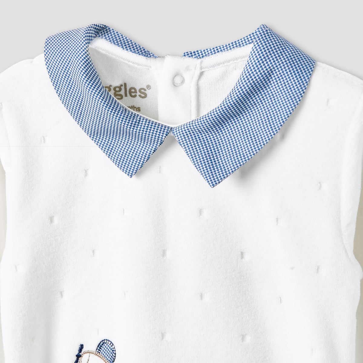 Giggles Pyjama Set with Embroidery - Long Sleeves - Collar