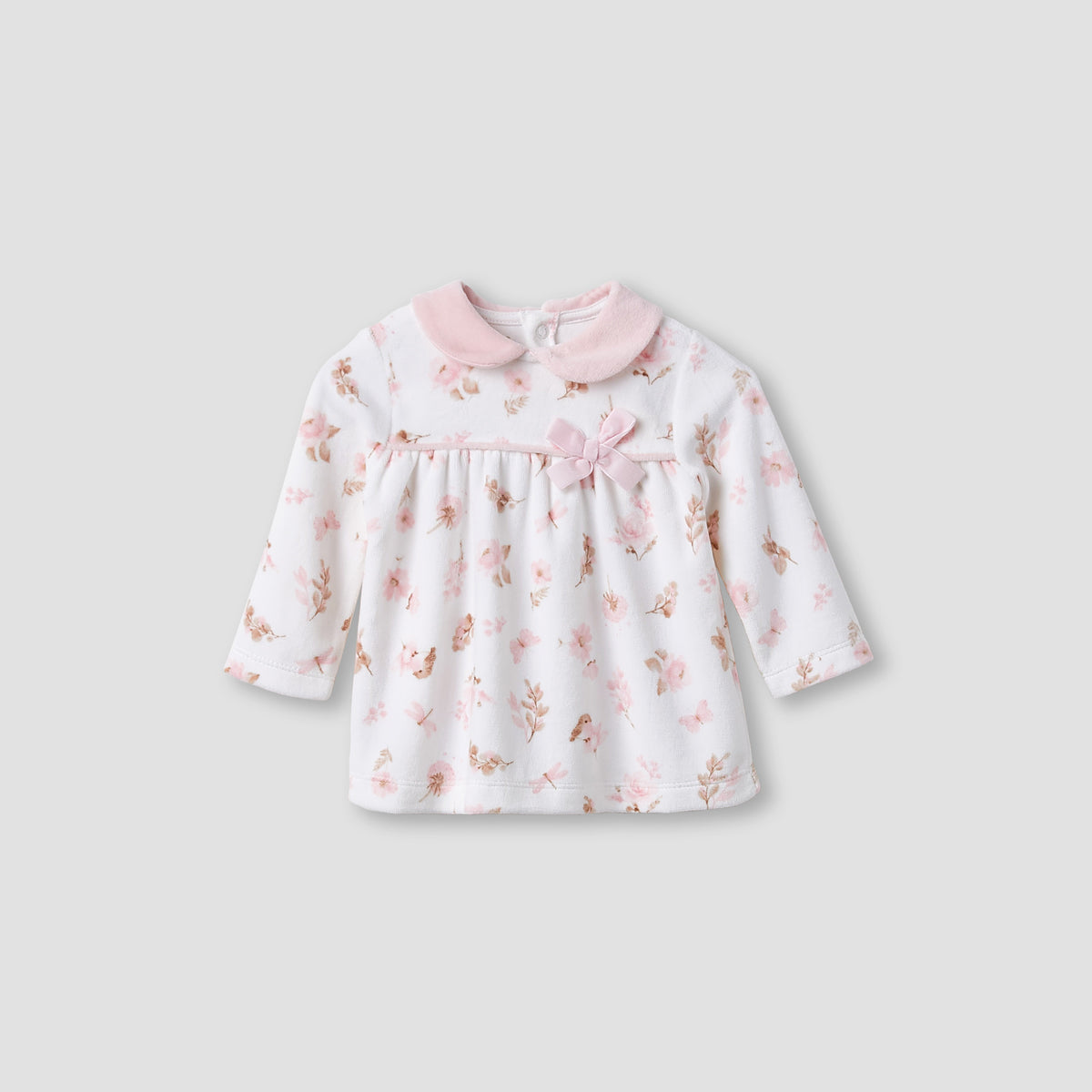 Giggles Pyjama Set with Floral Print - Long Sleeves - Peter Pan Collar