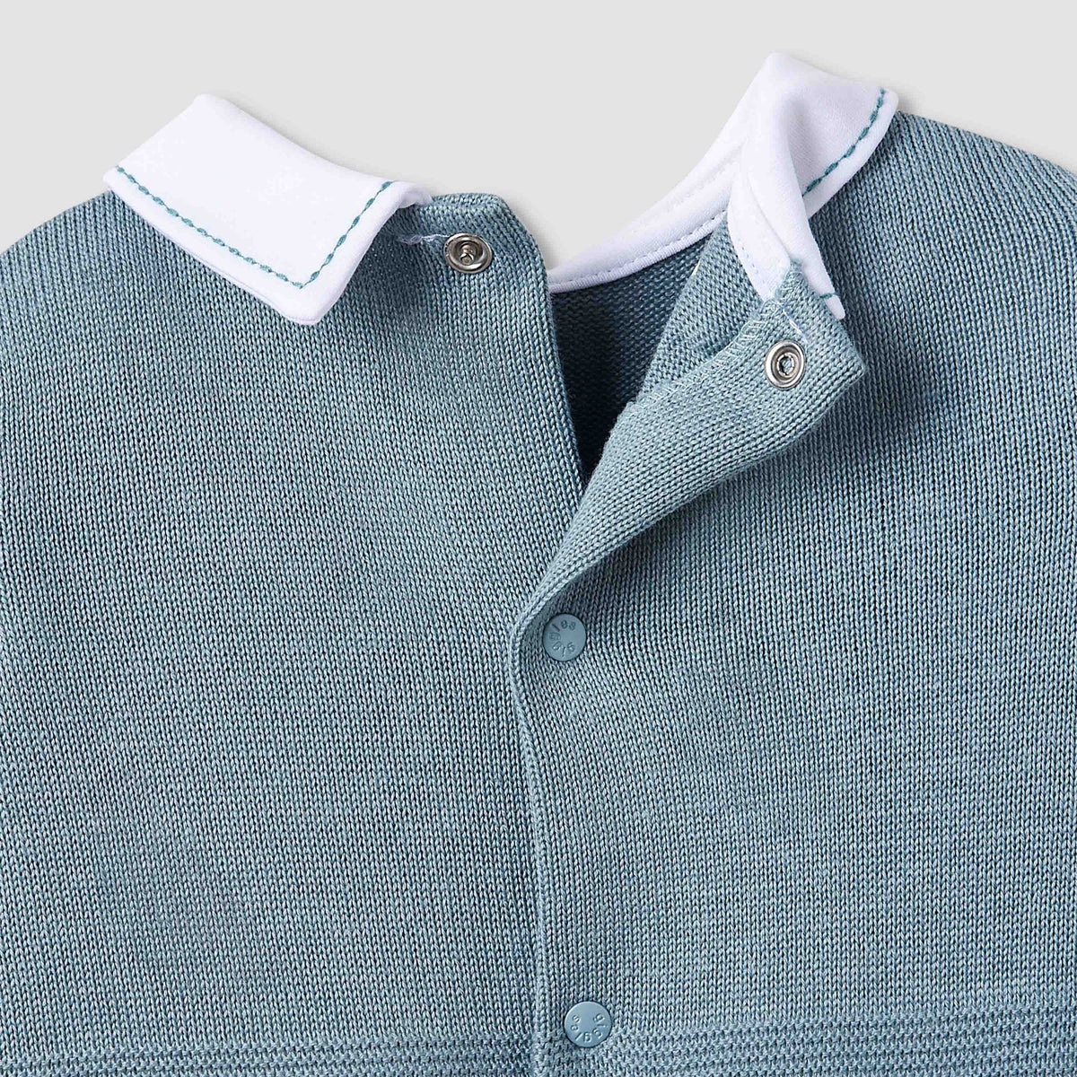 Giggles Collared Sleepsuit with Snap Button Closure - Long Sleeves
