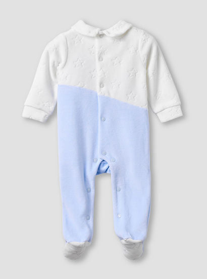 Giggles Collared Sleepsuit with Star Texture - Long Sleeves-baby-boys-clothing-nightwear-sleepsuits-image-2