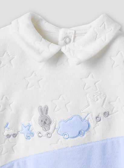 Giggles Collared Sleepsuit with Star Texture - Long Sleeves-baby-boys-clothing-nightwear-sleepsuits-image-3
