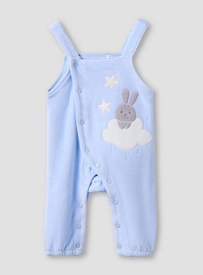 Giggles Dungaree Set with Adjustable Straps - Round Neck - Sleeveless-boys-clothing-rompersanddungarees-image-2