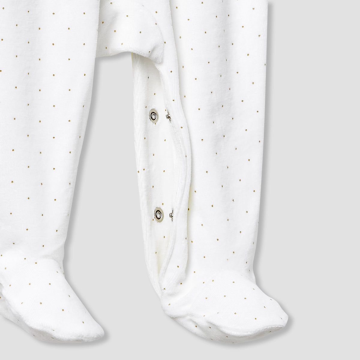 Giggles Collared Closed Foot Sleepsuit with Floral Embroidery - Long Sleeves