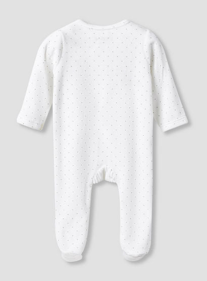 Giggles Round Neck Closed Foot Sleepsuit with Bird Applique - Long Sleeves-baby-girls-clothing-nightwear-sleepsuits-image-4
