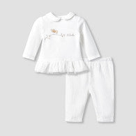 Giggles Pyjama Set with Bird Applique - Long Sleeves - Peter Pan Collar-undefined-image-1