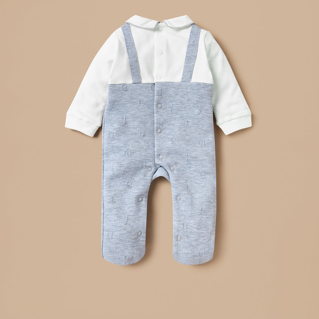 Juniors Jacquard Sleepsuit with Star Applique and Long Sleeves